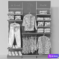 Clothestore hanger 30 3D Model Vray, Corona
