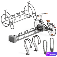 Bicycle parking set 3D Model Corona