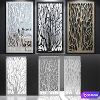 Set of decorative panels 3D Model Vray, Corona