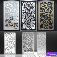 Set of decorative panels 3D Model Vray, Corona