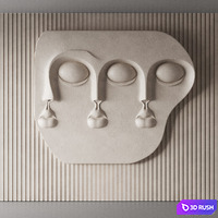 Wall 3D panel Faces v4 Mad objects 3D Model Vray, Corona