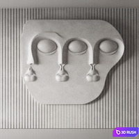 Wall 3D panel Faces v4 Mad objects 3D Model Vray, Corona
