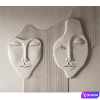 Wall 3D panel Faces v5 Mad objects 3D Model Vray, Corona
