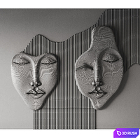 Wall 3D panel Faces v5 Mad objects 3D Model Vray, Corona