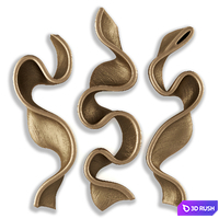 Wave stripe wall art 3D Model Vray, Corona