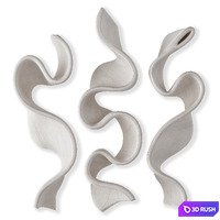 Wave stripe wall art 3D Model Vray, Corona