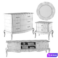 Wellige Fleuron collection 3D Model Vray, Corona