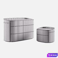 Chest and bedside table Sangiacomo Babila 3D Model Vray, Corona