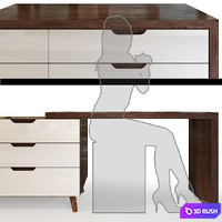 Chest and nightstand, Karen imodern. Dresser, nightstand 3D Model Vray, Corona