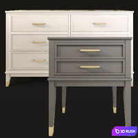 Chest and drawer Westerleigh. Dresser, nightstand by Cosmopolitan 3D Model Vray, Corona