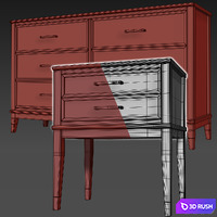 Chest and drawer Westerleigh. Dresser, nightstand by Cosmopolitan 3D Model Vray, Corona