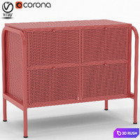 Nickebi, chest of drawers with 4 drawers | IKEA 3D Model Vray, Corona