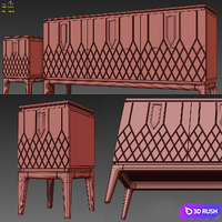 Chest and nightstand Bairo. Sideboard, nightstand by Ambicioni 3D Model Vray, Corona