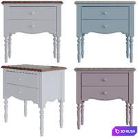 Bedside table 2 drawers Leblanc 3D Model Corona