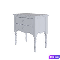 Bedside table 2 drawers Leblanc 3D Model Corona