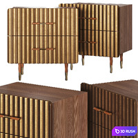 CB2 Crimped Gold Leaf Nightstand