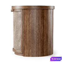 Wooden side table / Rattan bedside table 3D Model Corona
