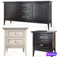 Chest of drawers and bedside tables Taylor. Sideboard, nightstand by Metner 3D Model Vray, Corona