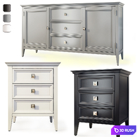 Chest of drawers and bedside tables Brooklyn. Sideboard, nightstand by MebelMoscow 3D Model Vray, Corona