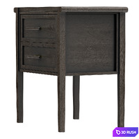 Dantone Home Contempo Bedside table with 2 drawers 3D Model Vray