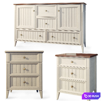 Chest of drawers and bedside table Margaret. Sideboard, nightstand by Lazurit (2) 3D Model Vray, Corona