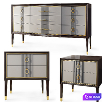 Chest of drawers and bedside table Caffe 'Bianco. Nightstand, sideboard by Stella del mobile 3D Model Vray, Corona