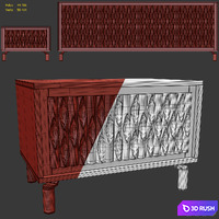 Chest of drawers and bedside table GOLD. Nightstand, sideboard by Nills 3D Model Vray, Corona