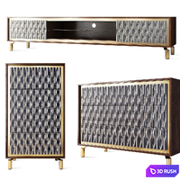 Chest of drawers and TV stand GOLD. Tvstand, dresser by Nills 3D Model Vray, Corona