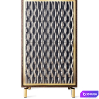 Chest of drawers and TV stand GOLD. Tvstand, dresser by Nills 3D Model Vray, Corona