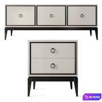 Chest of drawers and bedside table Prato. Sideboard, nightstand by ArtMax 3D Model Vray, Corona