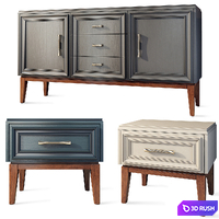 Chest of drawers and bedside table Sacramento Belfan. Nightstand, sideboard 3D Model Vray, Corona