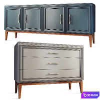 Chest of drawers and TV stand Sacramento Belfan. Dresser, sideboard by Belfan 3D Model Vray, Corona