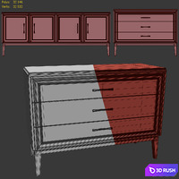 Chest of drawers and TV stand Sacramento Belfan. Dresser, sideboard by Belfan 3D Model Vray, Corona