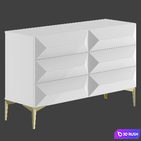 Chest of drawers white laquered - Sierra 3D Model Corona