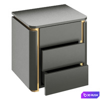 Italian light luxury bedroom bedside table 3D Model Vray