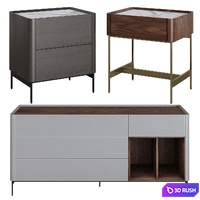 Chest of drawers and bedside table Si-Lounge Iris by Furman 3D Model Vray, Corona