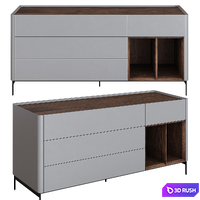 Chest of drawers and bedside table Si-Lounge Iris by Furman 3D Model Vray, Corona
