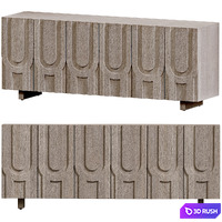 Camila Aged Gray Wood Media Console 3D Model Vray