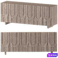 Camila Aged Gray Wood Media Console 3D Model Vray
