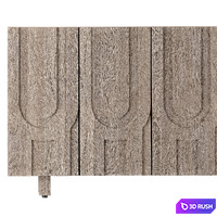 Camila Aged Gray Wood Media Console 3D Model Vray