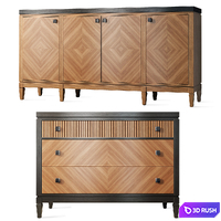 Chest of drawers buffet Foxtrot Siver Dresser sideboard 3D Model Vray, Corona