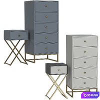 Chest of drawers and bedside tables hudkoff_mebel 3D Model Corona