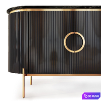 Dresser and nightstand Tesla black. Nightstand, sideboard by Medusa Home 3D Model Vray, Corona