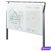 Street advertising information stands by mmcite 3D Model Vray, Corona