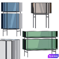 Archiproducts LYN Glass and steel display cabinet 3D Model Corona