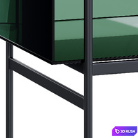 Archiproducts LYN Glass and steel display cabinet 3D Model Corona