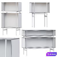Archiproducts LYN Glass and steel display cabinet 3D Model Corona