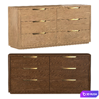 BRETON 6-DRAWER DRESSER 3D Model Vray, Corona