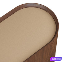 Walnut and leather nightstand Aslen AM.PM 3D Model Corona