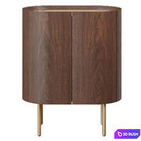 Walnut and leather nightstand Aslen AM.PM 3D Model Corona